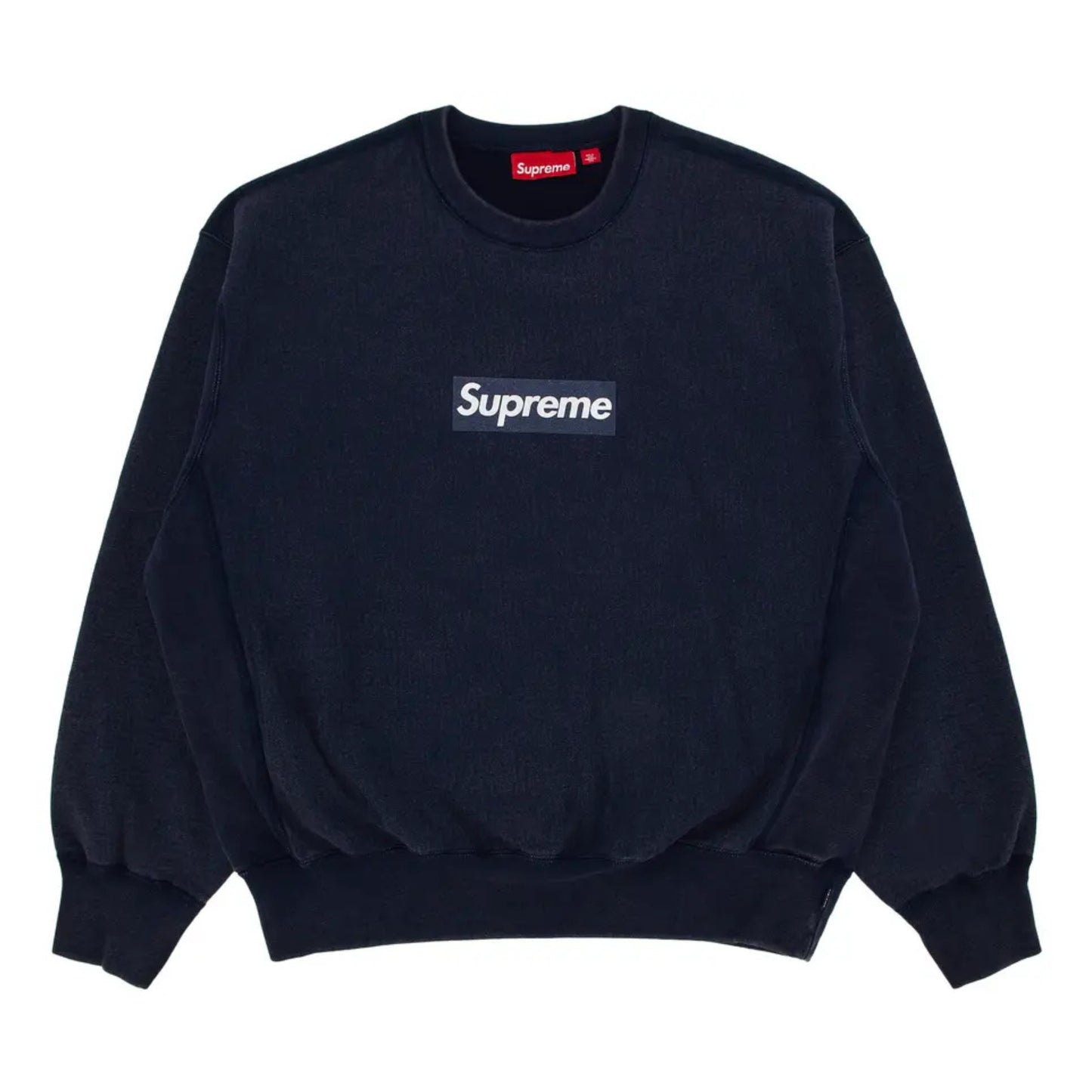 Supreme Washed Box Logo Crewneck Jumper Navy