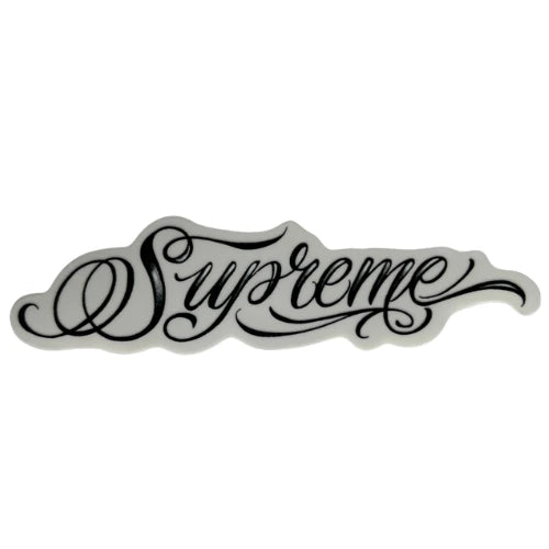 Supreme New York Mr Cartoon Script Black Sticker