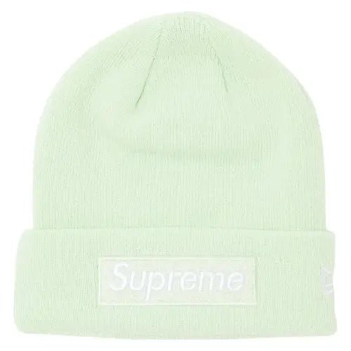 Supreme New Era Box Logo Beanie FW23 Light Green - SoleyGrail Supreme New Era Box Logo Beanie FW23 Light Green - SoleyGrail