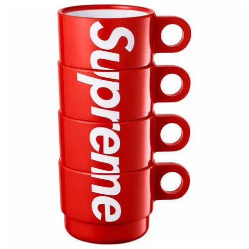 Supreme New York Stacking Cups Set Of 4 Red -Supreme New York Stacking Cups Set Of 4 Red