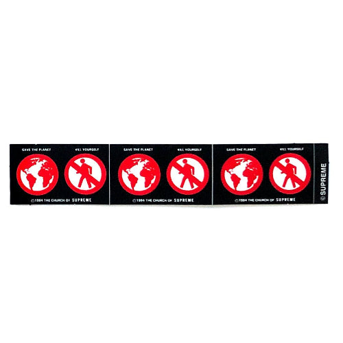 Supreme Save The Planet Black Red Small Sticker