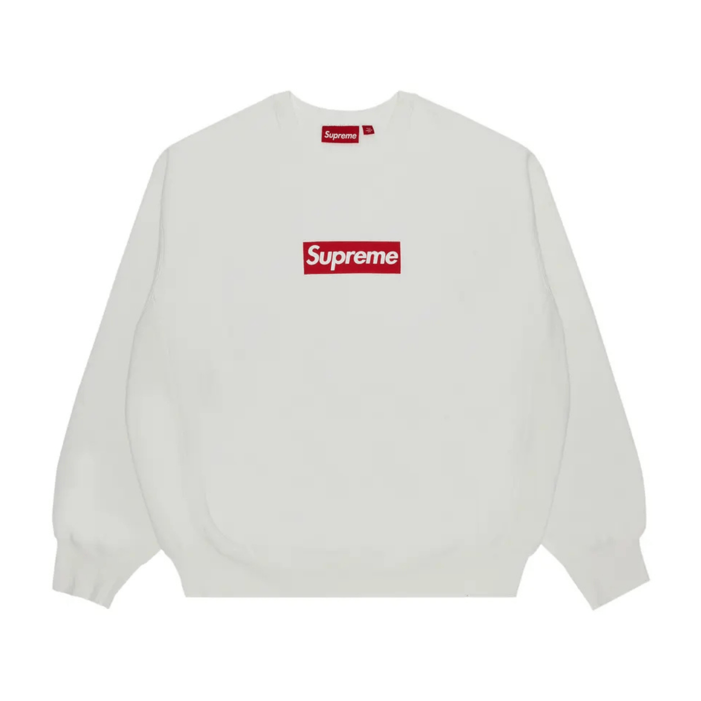 Supreme Washed Box Logo Crewneck Jumper White - Supreme Washed Box Logo Crewneck Jumper White
