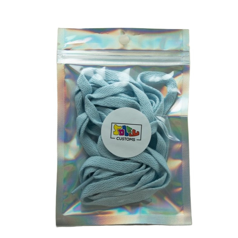 Baby Blue Flat Shoe Laces -