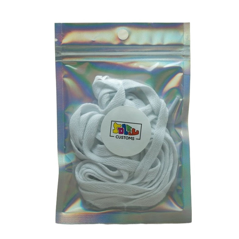 White Flat Shoe Laces -