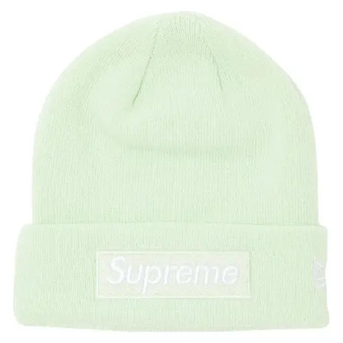 Supreme New Era Box Logo Beanie FW23 Light Green