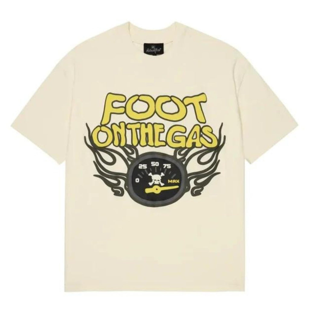 Broken Planet Foot On The Gas T Shirt Vanilla White - Broken Planet Foot On The Gas T Shirt Vanilla White