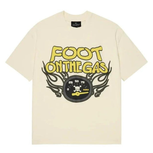 Broken Planet Foot On The Gas T Shirt Vanilla White - Broken Planet Foot On The Gas T Shirt Vanilla White