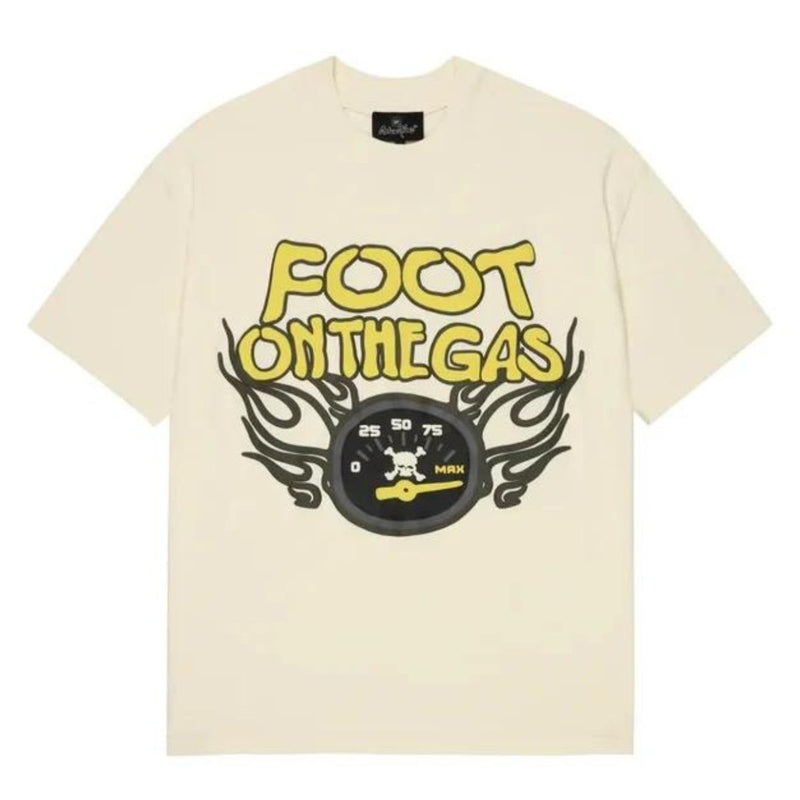 Broken Planet Foot On The Gas T Shirt Vanilla White