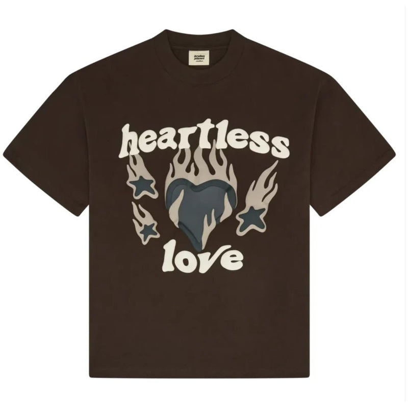 Broken Planet Heartless Love T Shirt	 Mocha Brown