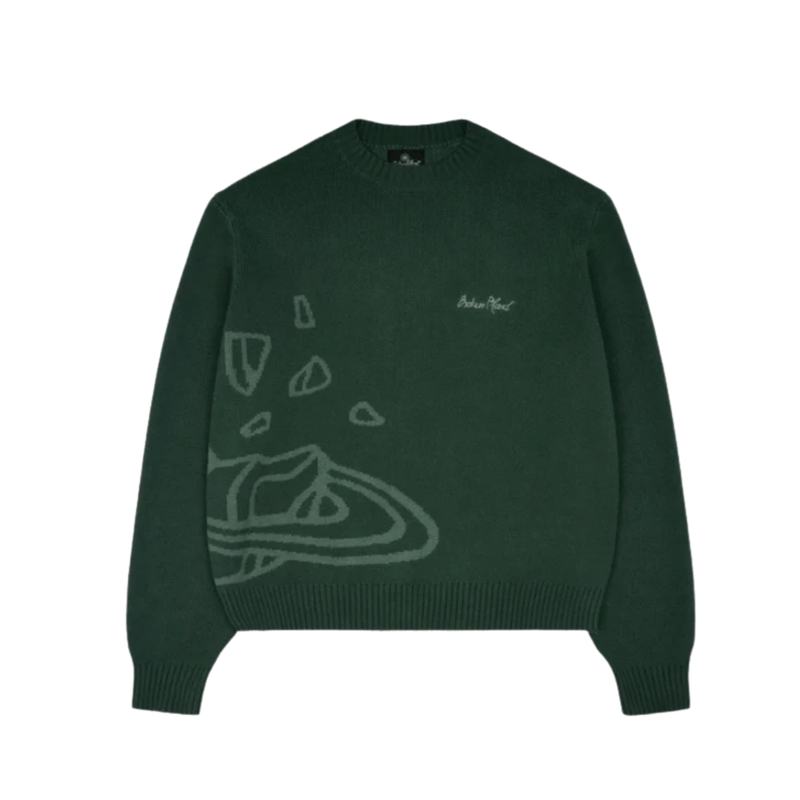 Broken Planet Knit Sweater	Forest Green