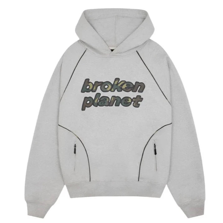 Broken Planet Performance Hoodie Heather Grey