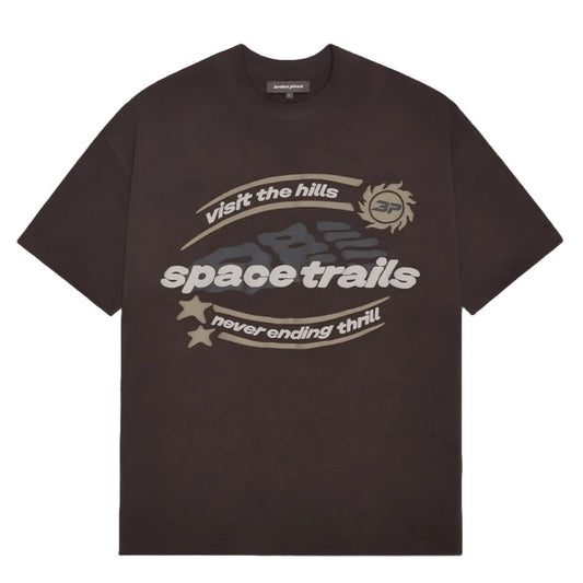 Broken Planet Space Trails T Shirt Mocha Brown -Broken Planet Space Trails T Shirt Mocha Brown