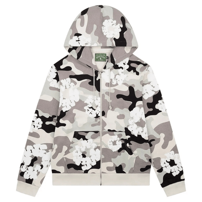Denim Tears Wreath Zip Hoodie White Camo - Denim Tears Wreath Zip Hoodie White Camo