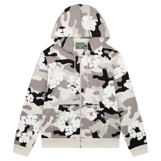 Denim Tears Wreath Zip Hoodie White Camo - Denim Tears Wreath Zip Hoodie White Camo