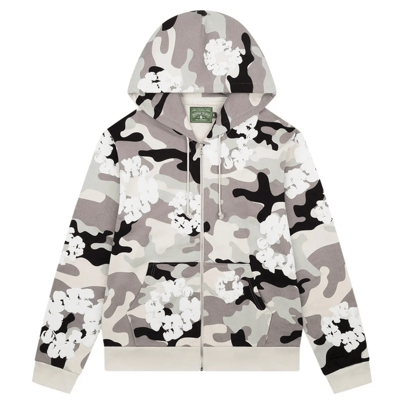 Denim Tears Wreath Zip Hoodie White Camo - Denim Tears Wreath Zip Hoodie White Camo