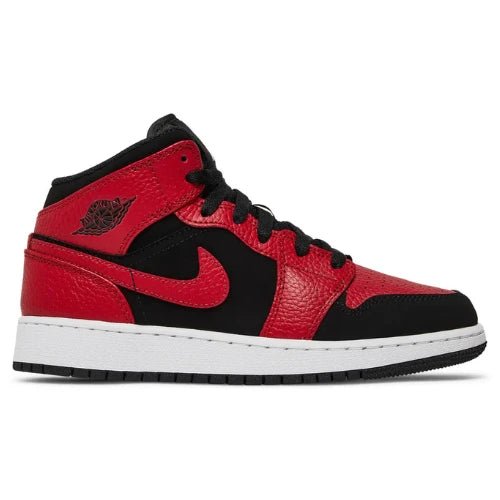 Nike Air Jordan 1 Mid GS Black Gym Red 554725 054 - Nike Air Jordan 1 Mid GS Black Gym Red 554725 054