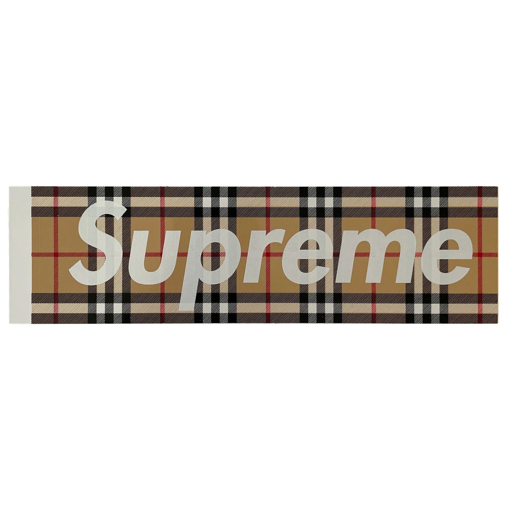 Supreme Beige Burberry Box Logo Sticker -Supreme Beige Burberry Box Logo Sticker