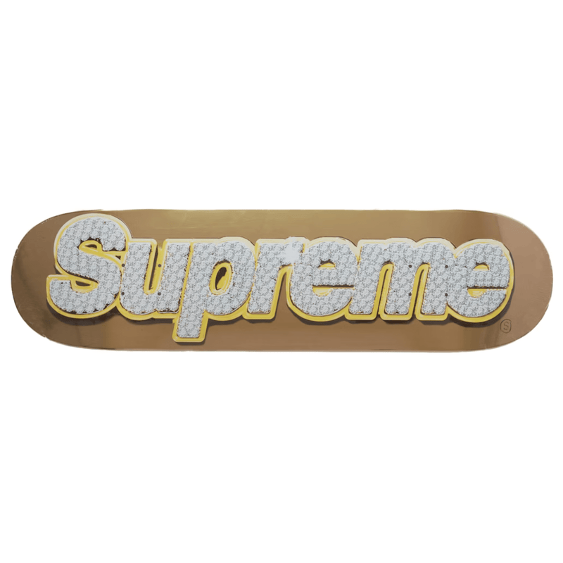Supreme Bling Box Logo Skateboard Deck Gold SS22 - Supreme Bling Box Logo Skateboard Deck Gold SS22
