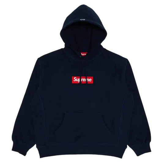 Supreme Box Logo Hooded Sweatshirt Navy FW24SW