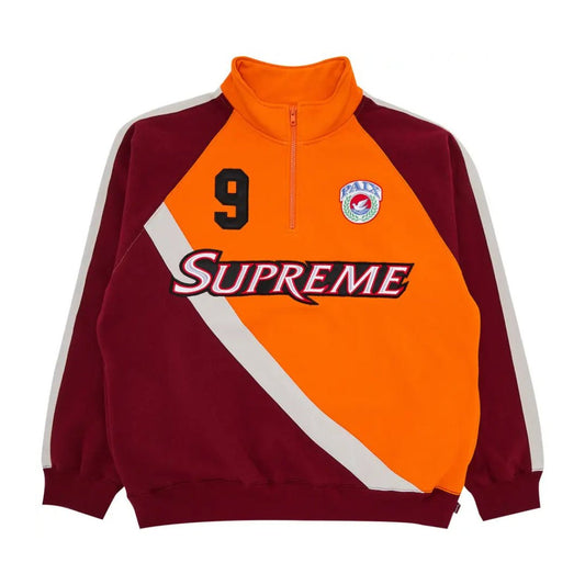 Supreme Equipe Half Zip Sweatshirt Dark Orange - Supreme Equipe Half Zip Sweatshirt Dark Orange