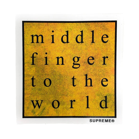 Supreme Middle Finger To The World Sticker -Supreme Middle Finger To The World Sticker