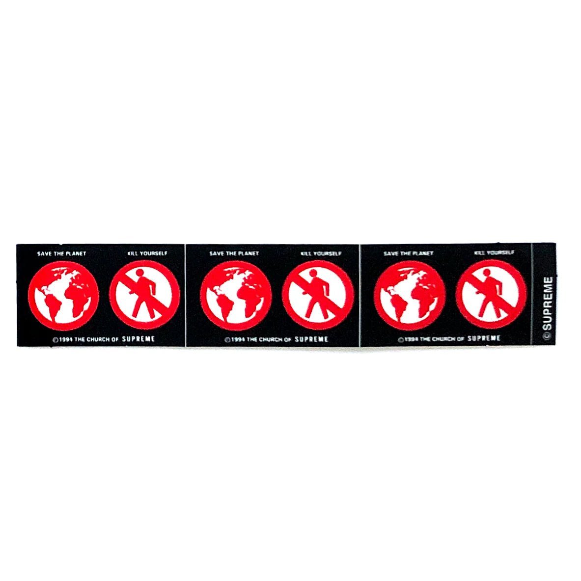 Supreme Save The Planet Black Red Small Sticker