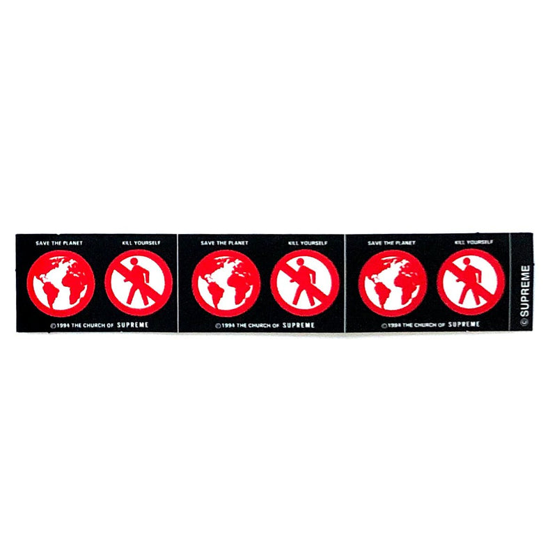 Supreme Save The Planet Black/ Red Small Sticker