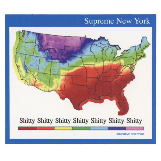 Supreme Thermal Weather Map Sticker -Supreme Thermal Weather Map Sticker
