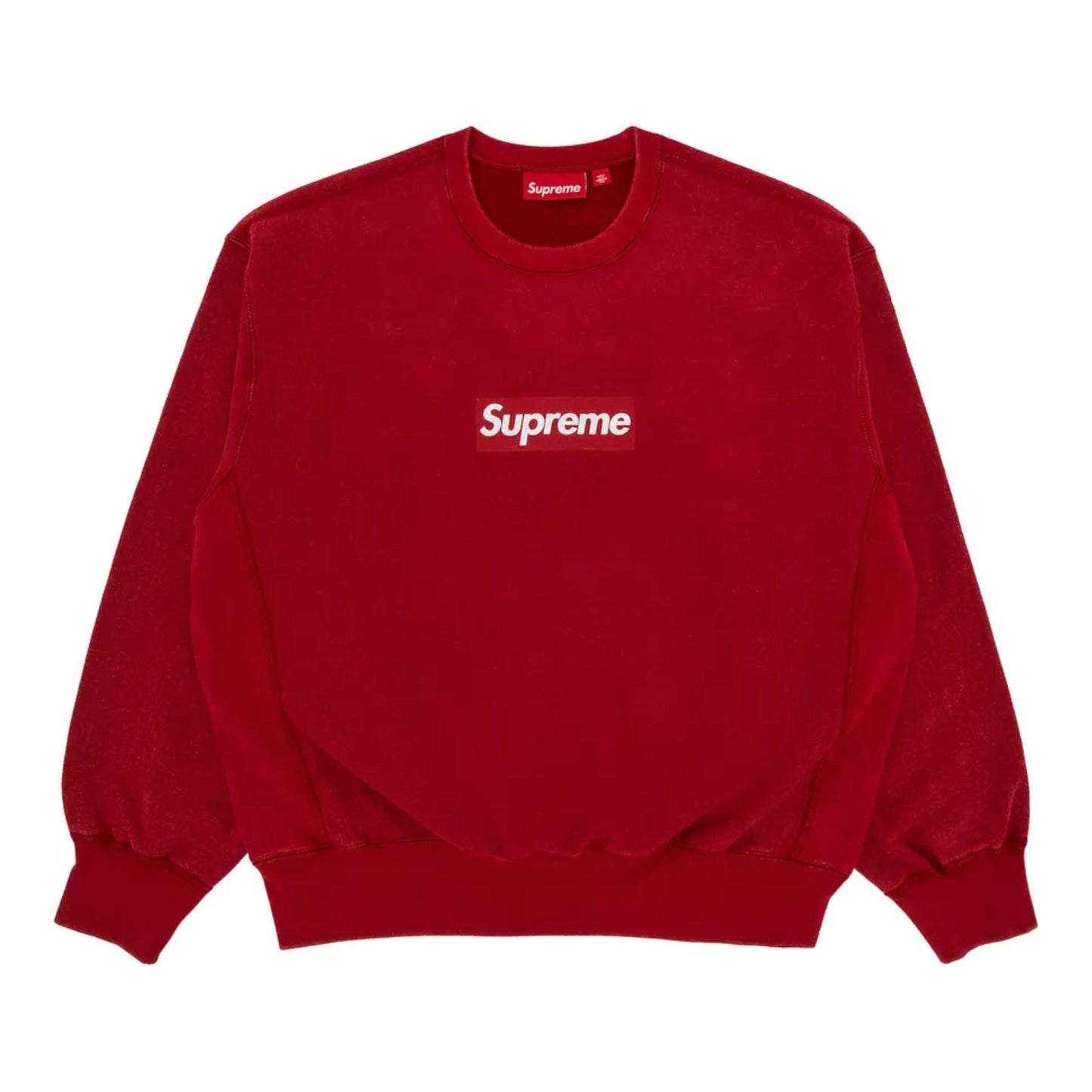 Supreme Washed Box Logo Crewneck Jumper Red - Supreme Washed Box Logo Crewneck Jumper Red