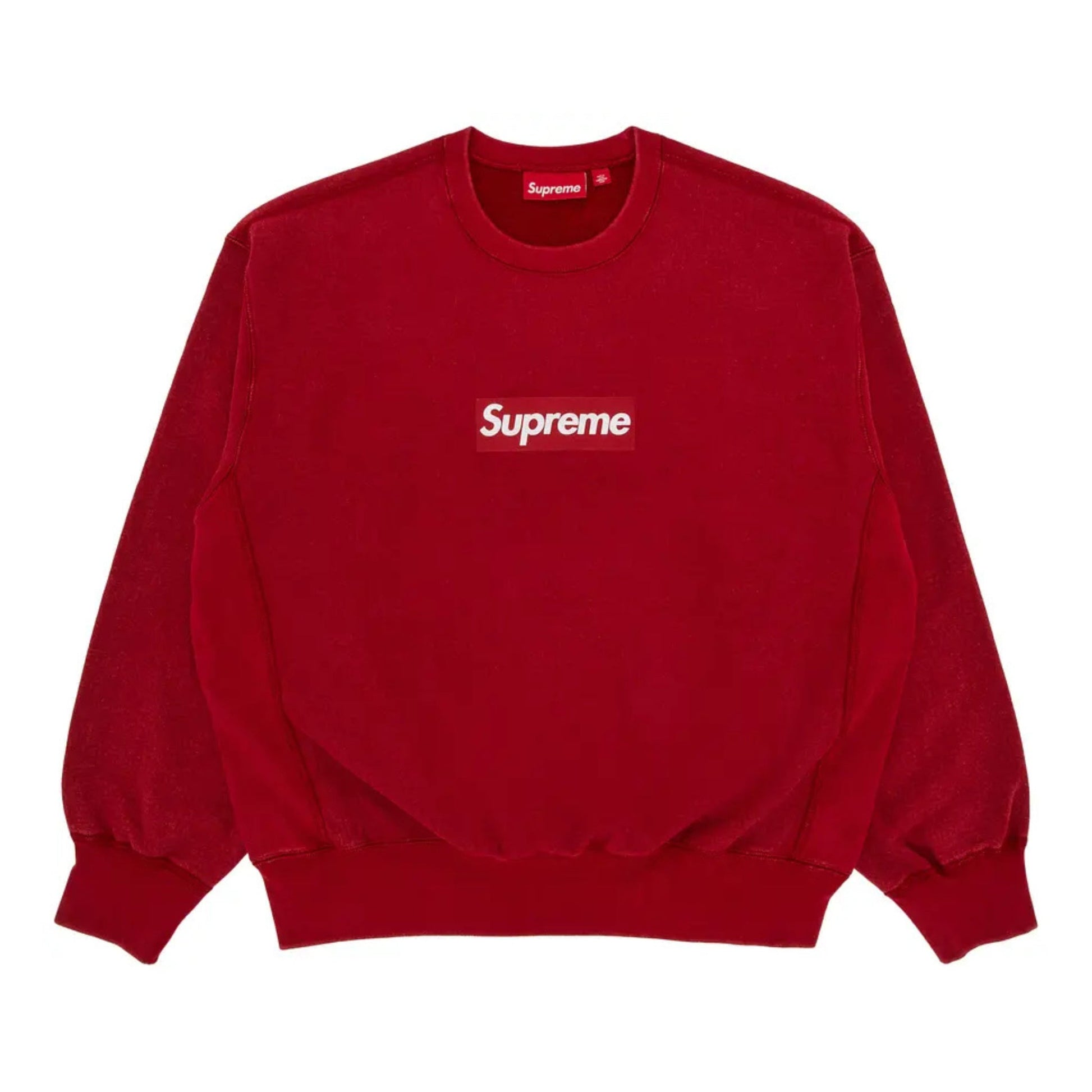 Supreme Washed Box Logo Crewneck Jumper Red - Supreme Washed Box Logo Crewneck Jumper Red