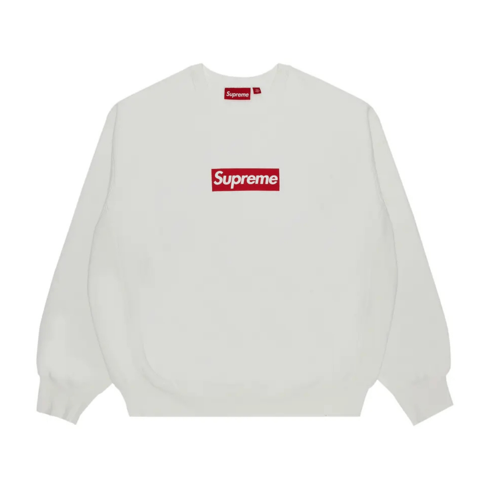 Supreme Washed Box Logo Crewneck Jumper White - Supreme Washed Box Logo Crewneck Jumper White