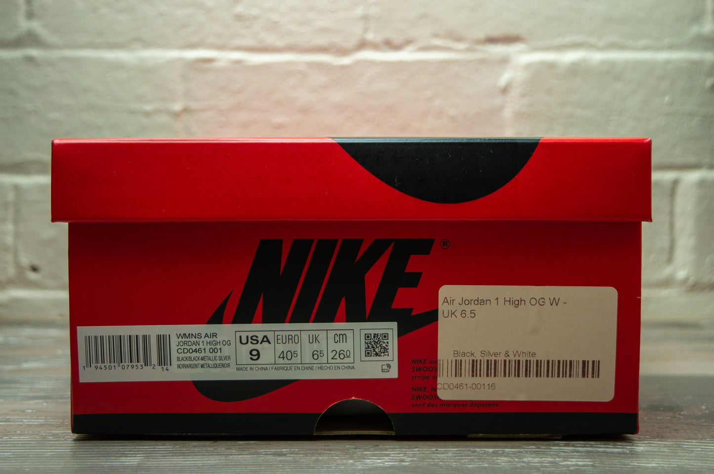 Nike Air Jordan 1 Retro High Silver Toe CD0461 001 -