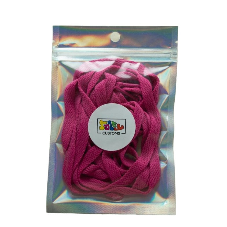 Sunshine Raspberry Laces Raspberry Flat Shoe Laces - SoleyGrail